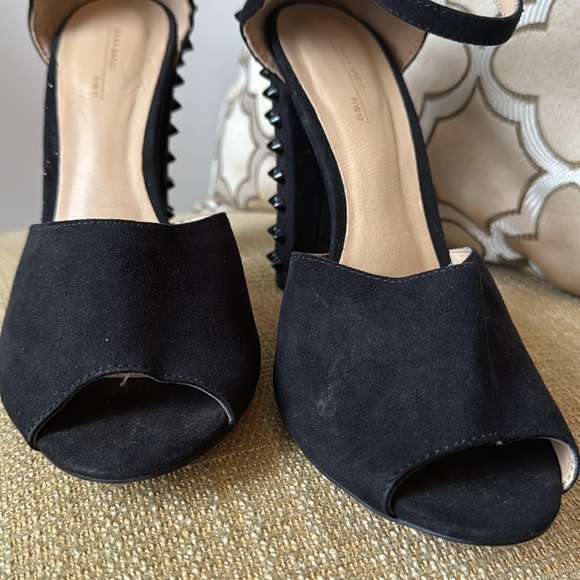 Zara Embellished Studded Punk High Heels in Faux suede - 38 - Picture 7 of 16